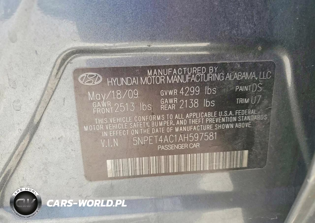 2010 Hyundai Sonata Gls VIN:5NPET4AC1AH597581 - 12