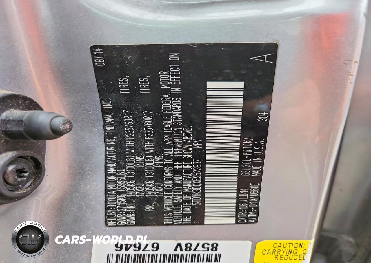 2014 Toyota Sienna Xle 8-Passenger VIN:5TDYK3DCXES523937 - 13