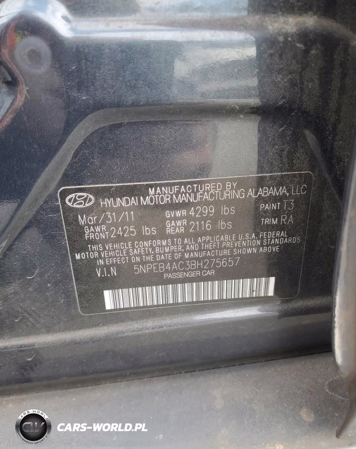 2011 Hyundai Sonata Gls VIN:5NPEB4AC3BH275657 - 12