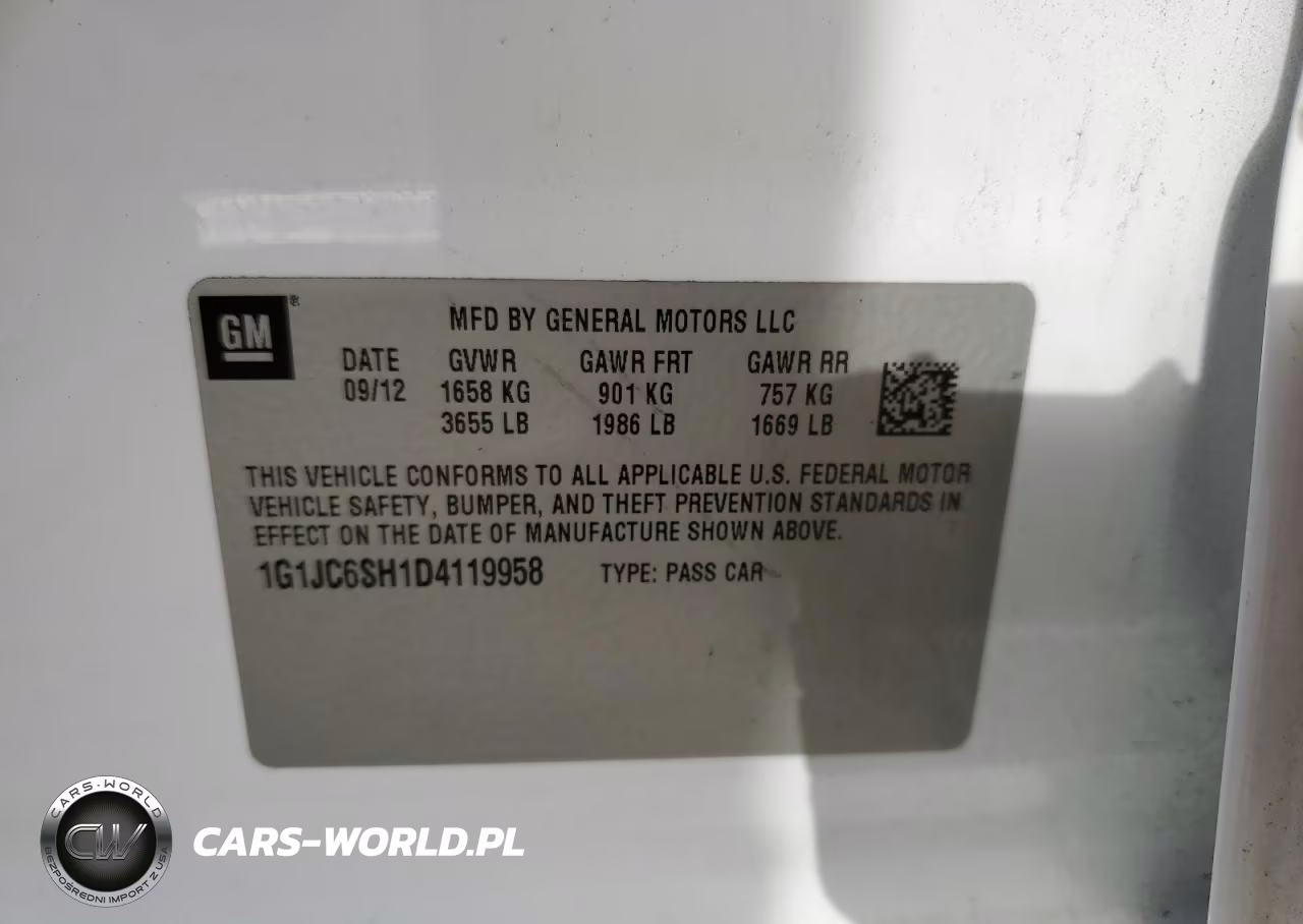 2013 Chevrolet Sonic Lt VIN:1G1JC6SH1D4119958 - 12