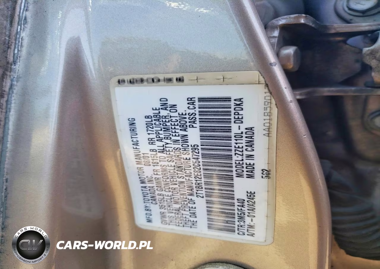 2002 Toyota Corolla Le VIN:2T1BR12E82C547295 - 25