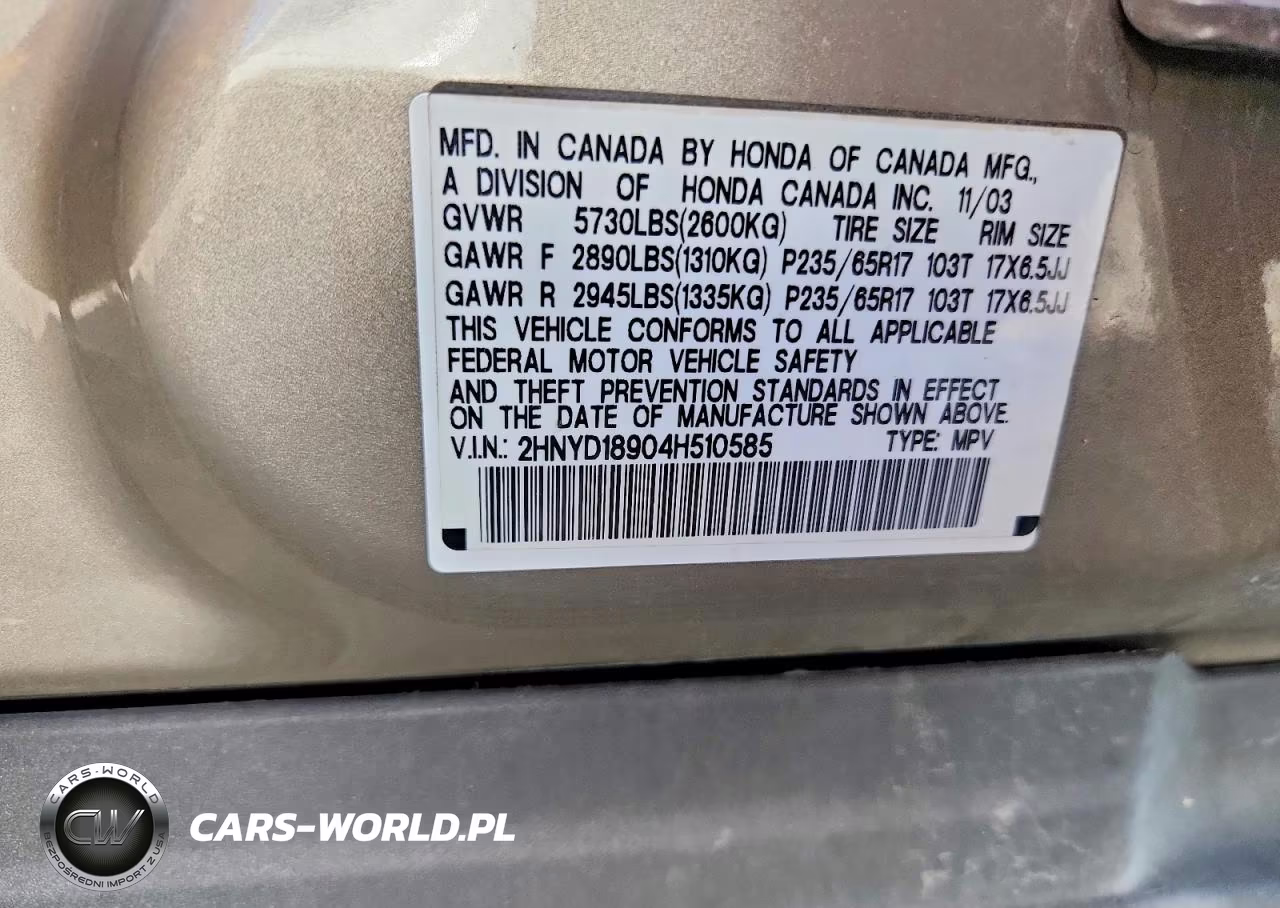 2004 Acura Mdx Touring VIN:2HNYD18904H510585 - 13