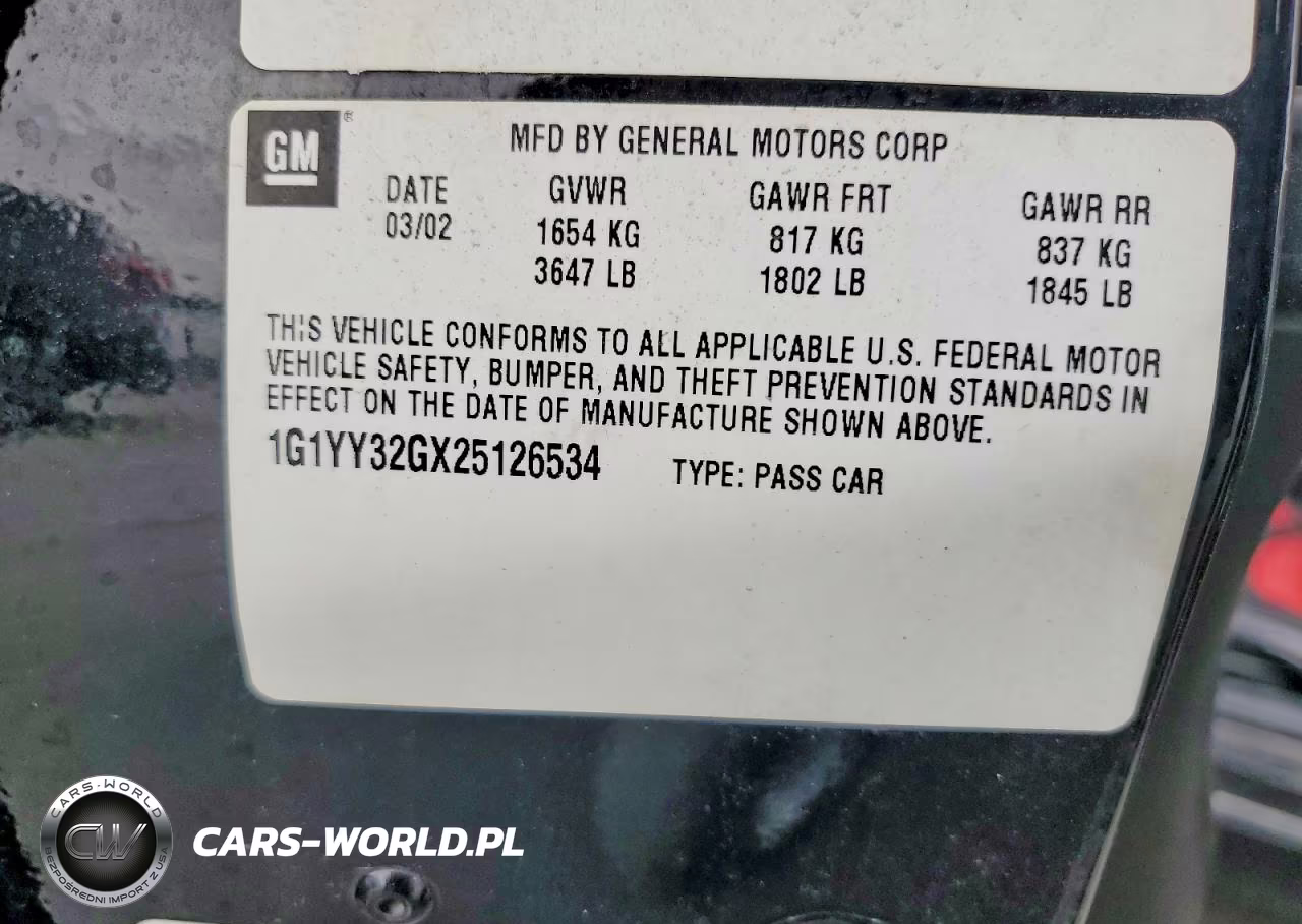 2002 Chevrolet Corvette VIN:1G1YY32GX25126534 - 12