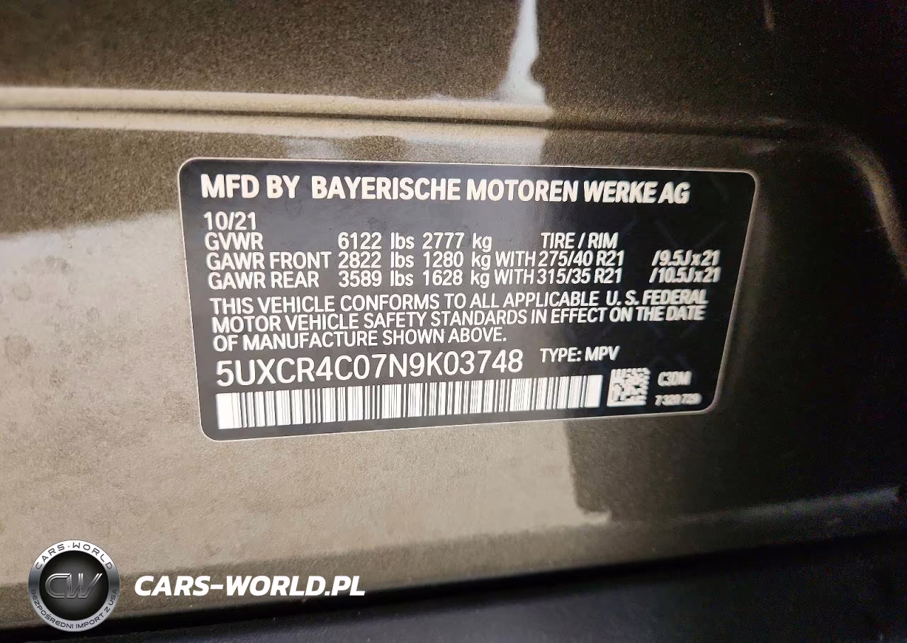 2022 BMW X5 Sdrive 40I VIN:5UXCR4C07N9K03748 - 13