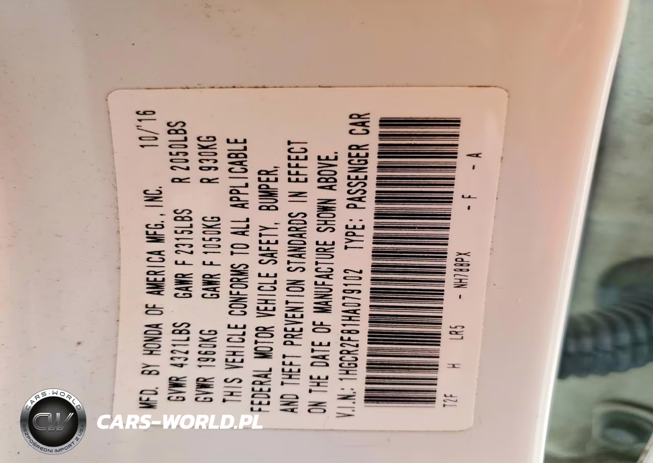 2017 Honda Accord Exl VIN:1HGCR2F81HA079102 - 12