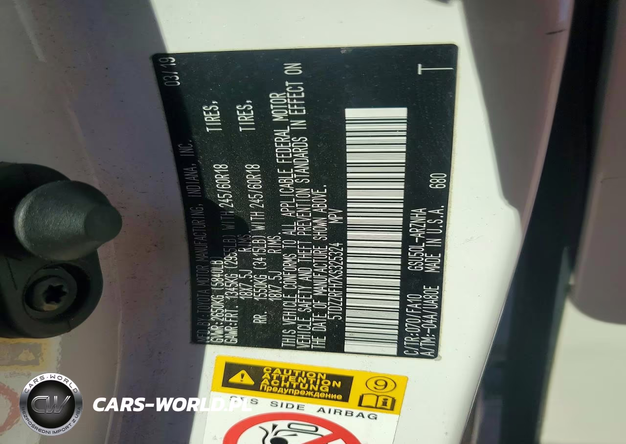 2019 Toyota Hilandr Le VIN:5TDZZRFH7KS325324 - 12