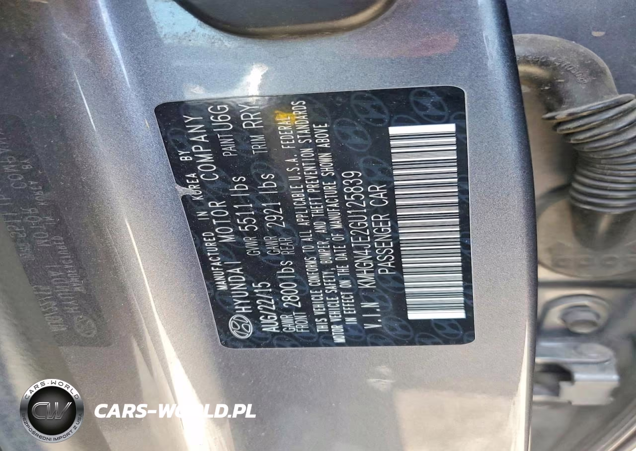 2016 Hyundai Genesis 3.8L VIN:KMHGN4JE2GU125839 - 12