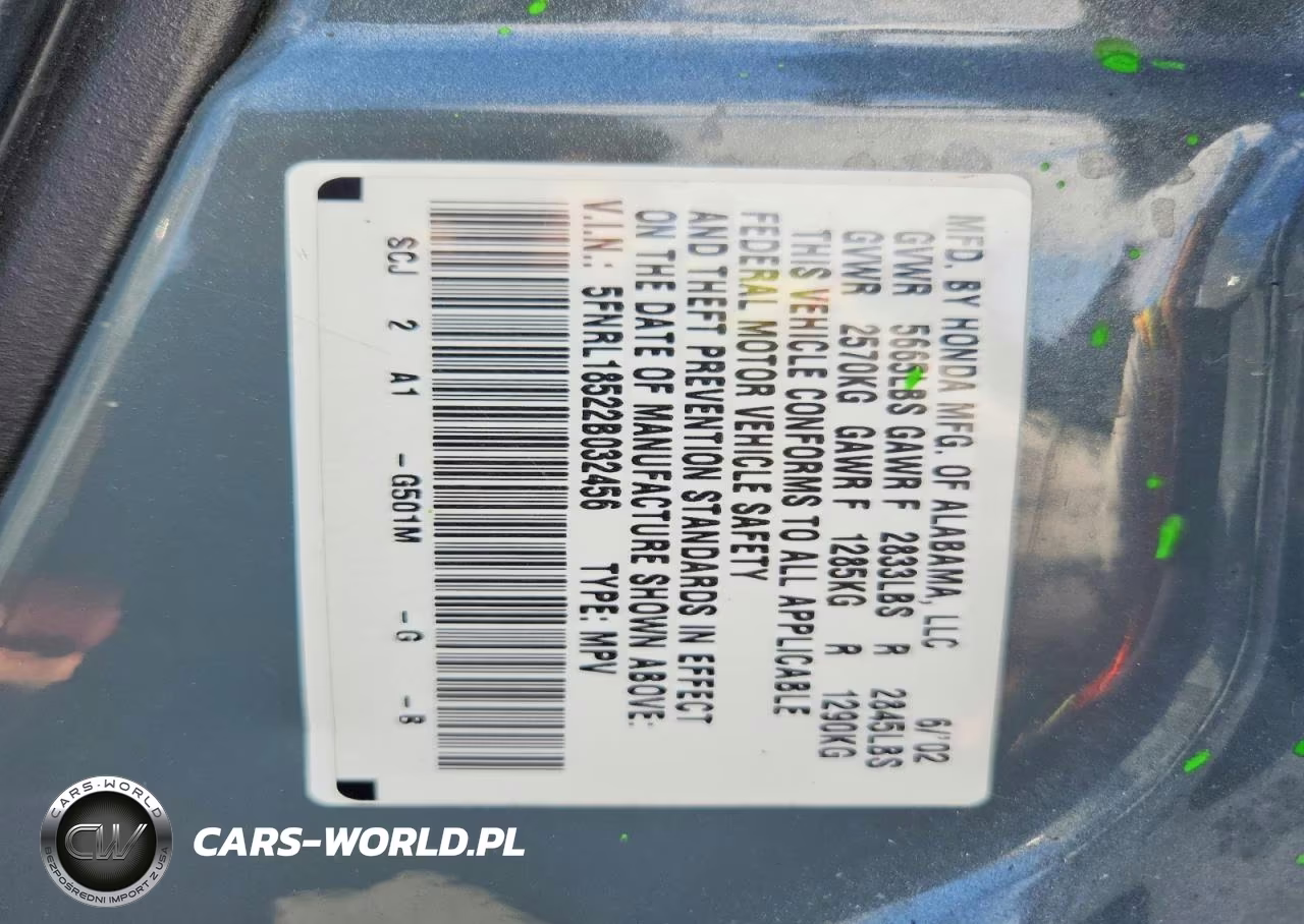 2002 Honda Odyssey Lx VIN:5FNRL18522B032456 - 13