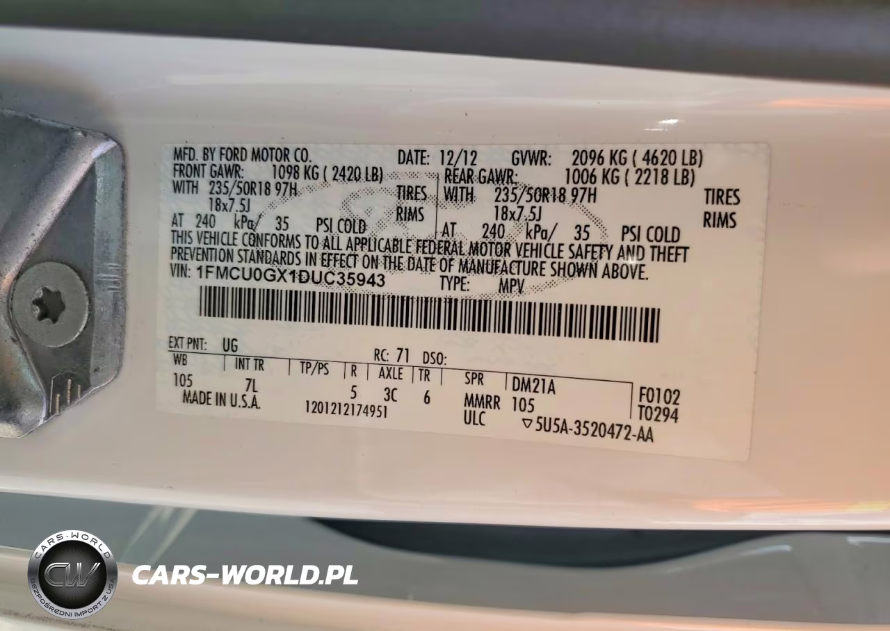 2013 Ford Escape Se VIN:1FMCU0GX1DUC35943 - 13