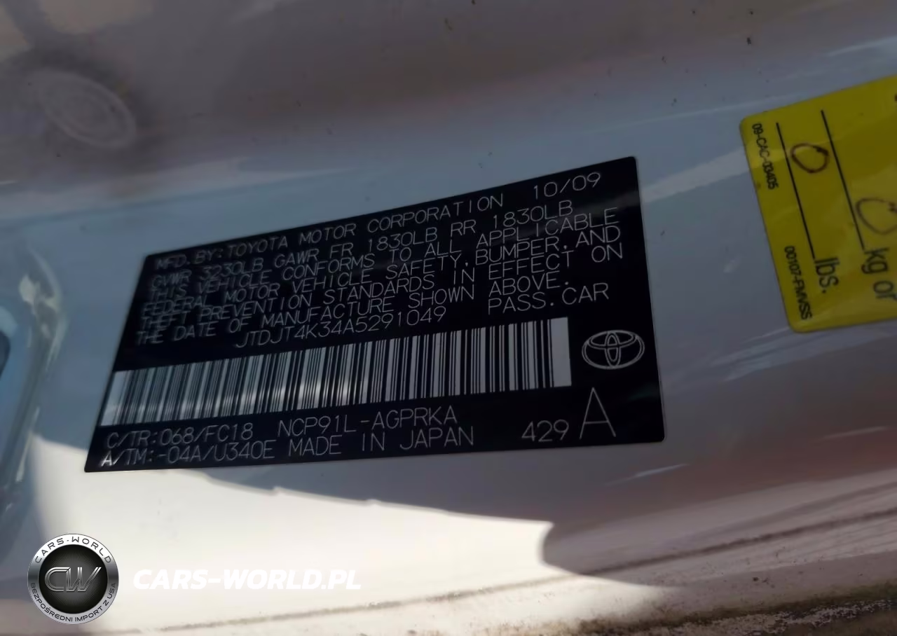 2010 Toyota Yaris Base VIN:JTDJT4K34A5291049 - 12