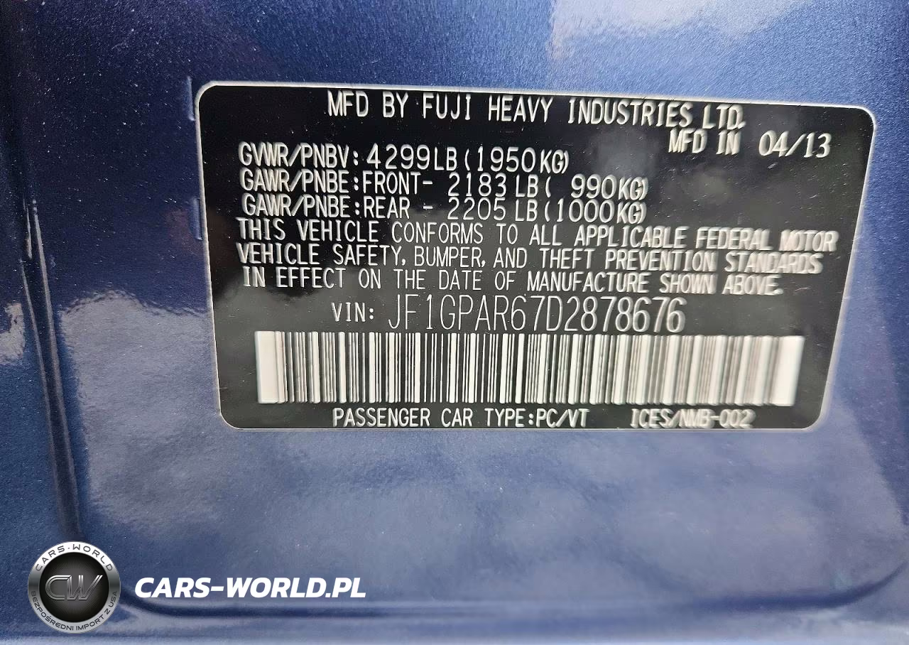 2013 Subaru Impreza Sport Limited VIN:JF1GPAR67D2878676 - 13