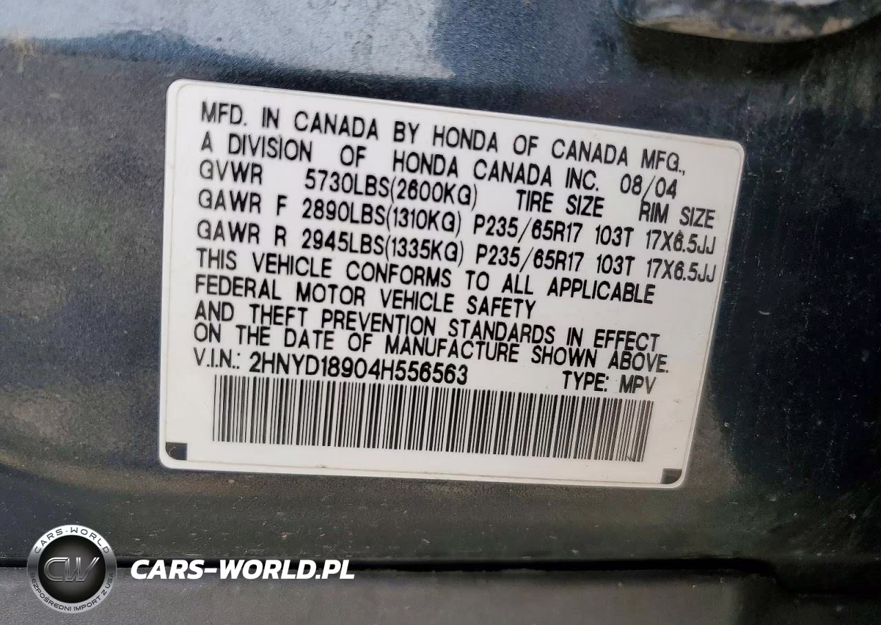 2004 Acura Mdx Touring VIN:2HNYD18904H556563 - 14