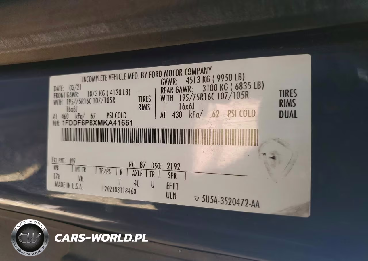 2021 Ford Transit Delivery Truck VIN:1FDDF6P8XMKA41661 - 13