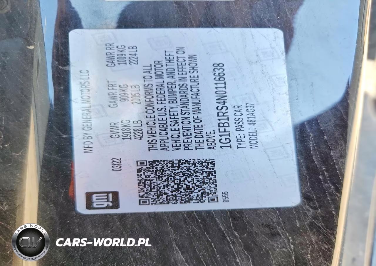 2022 Chevrolet Camaro Ls VIN:1G1FB1RS4N0116638 - 12