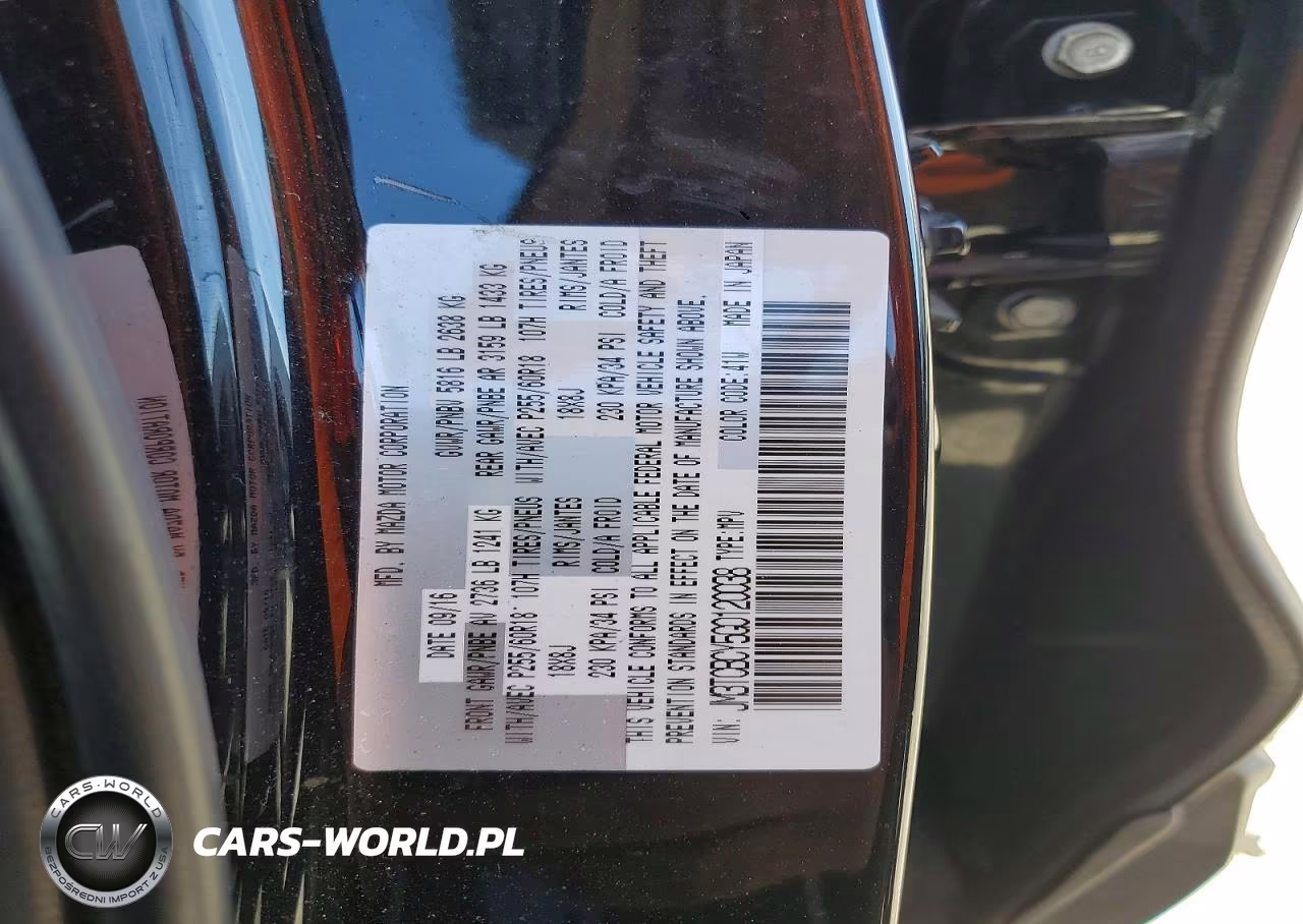 2016 Mazda Cx-9 Touring VIN:JM3TCBCY5G0120038 - 14