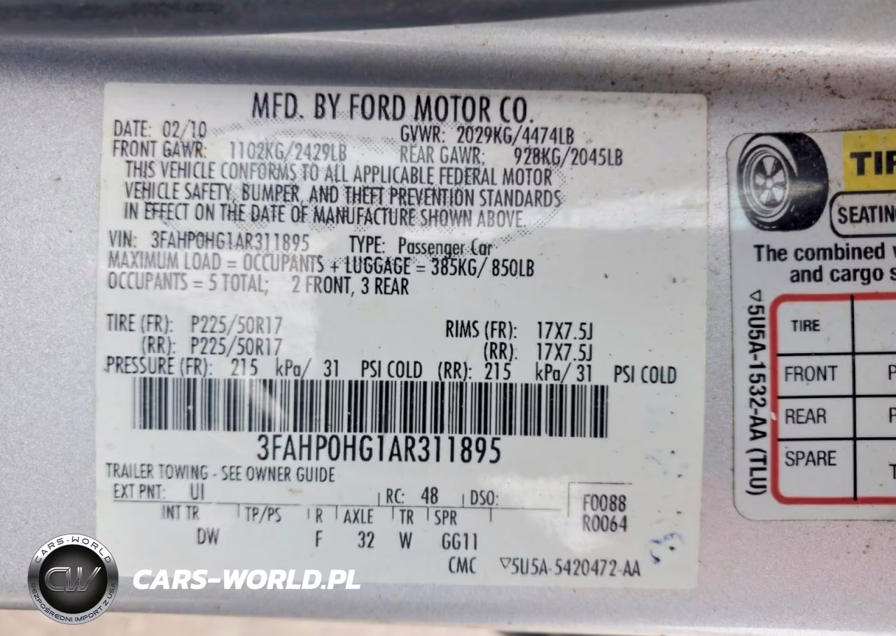 2010 Ford Fusion Se VIN:3FAHP0HG1AR311895 - 12