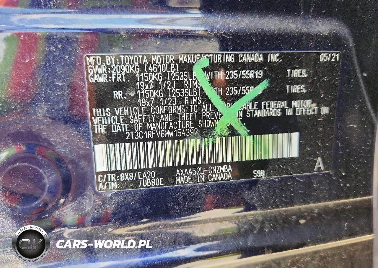 2021 Toyota Rav4 Xle Premium VIN:2T3C1RFV6MW154392 - 13