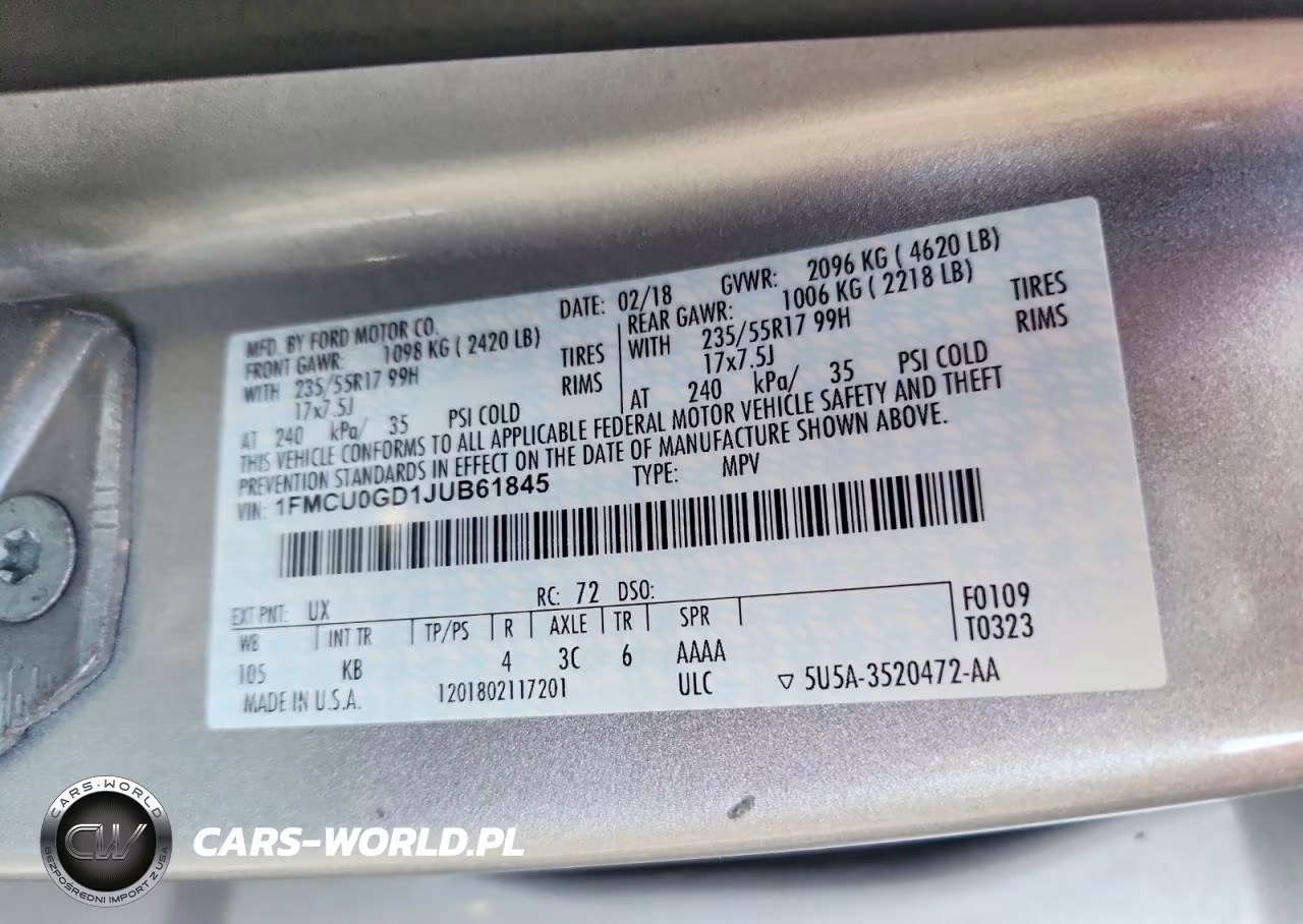 2018 Ford Escape Se VIN:1FMCU0GD1JUB61845 - 13