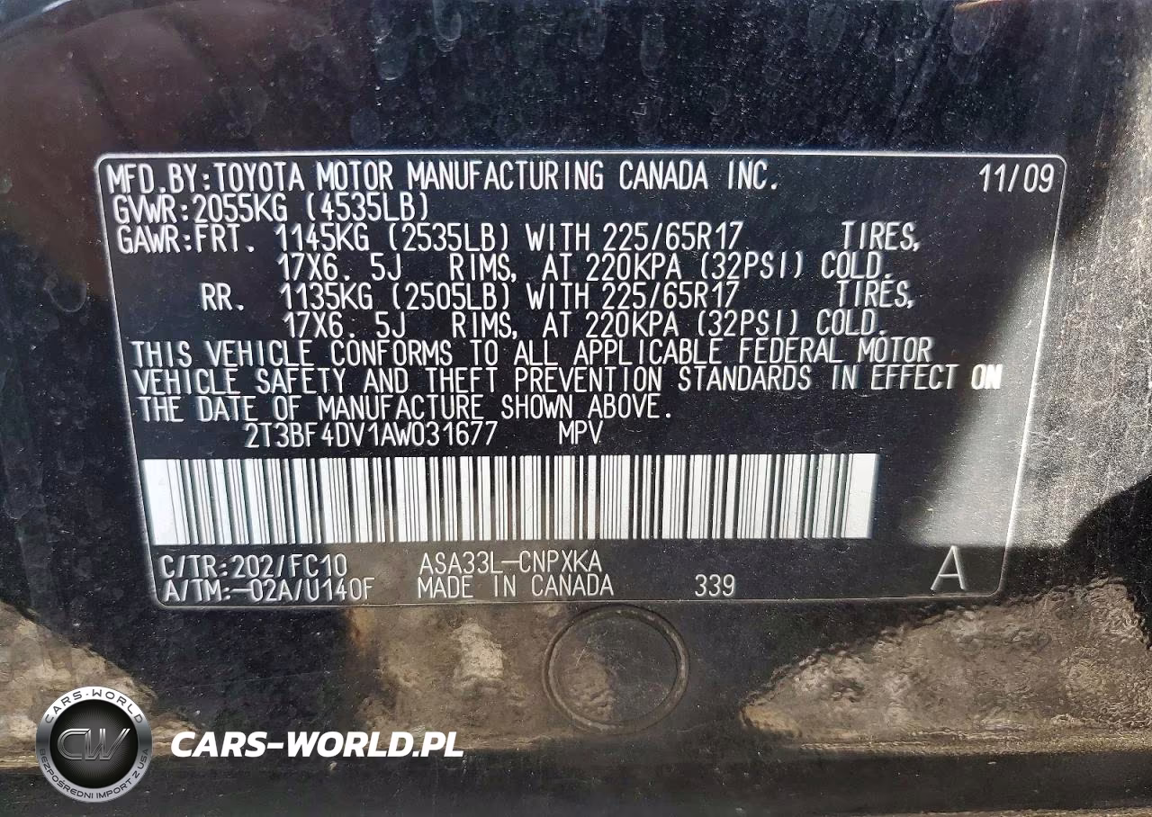 2010 Toyota Rav4 Base VIN:2T3BF4DV1AW031677 - 13