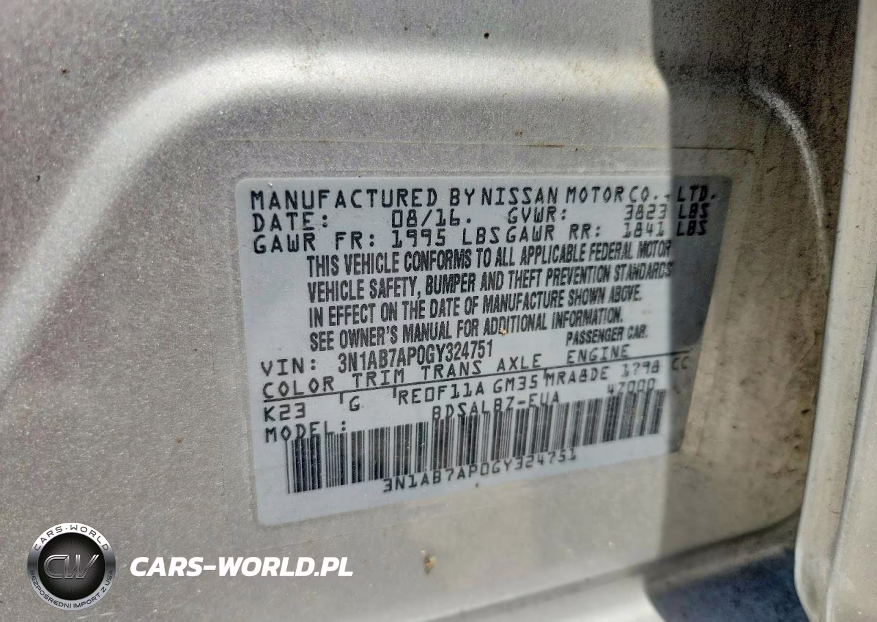 2016 Nissan Sentra S VIN:3N1AB7AP0GY324751 - 12