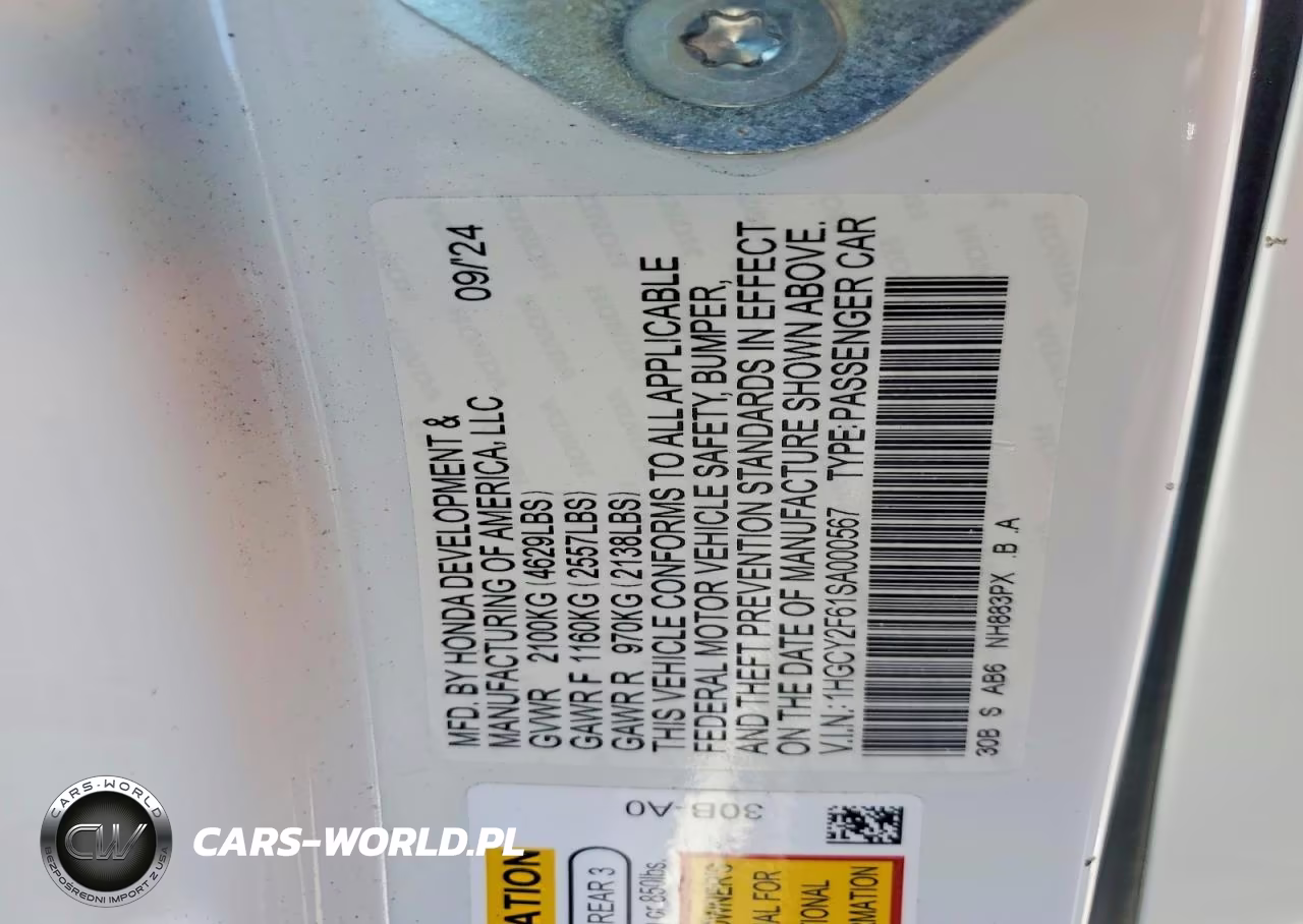 2025 Honda Accord Hybrid Exl VIN:1HGCY2F61SA000567 - 12