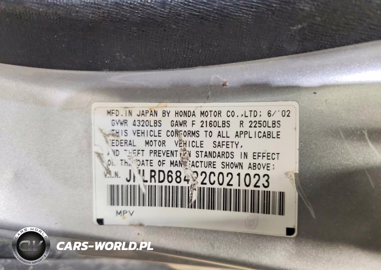 2002 Honda Cr-V VIN:021023 - 13