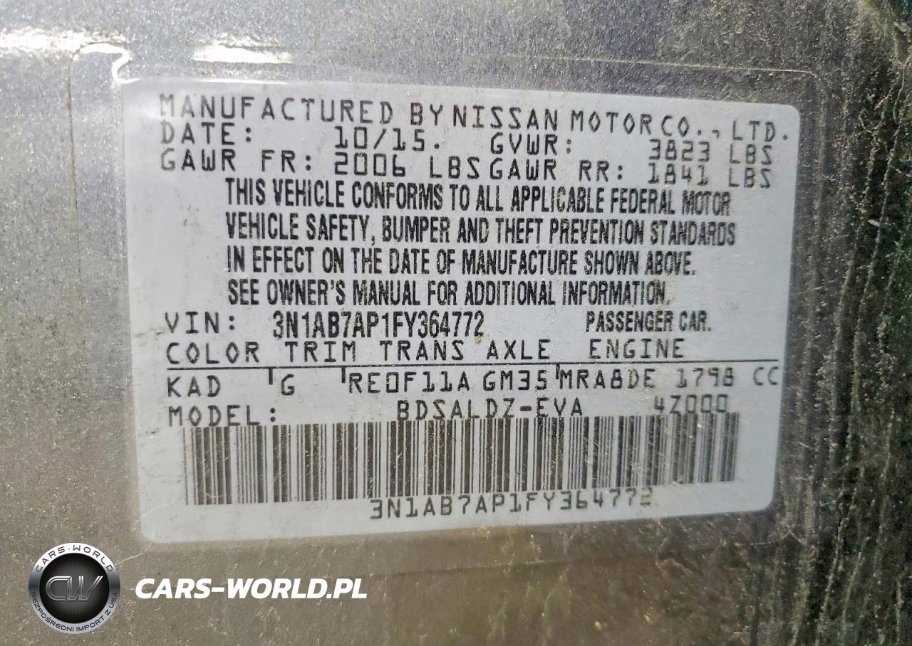 2015 Nissan Sentra Sv VIN:3N1AB7AP1FY364772 - 12