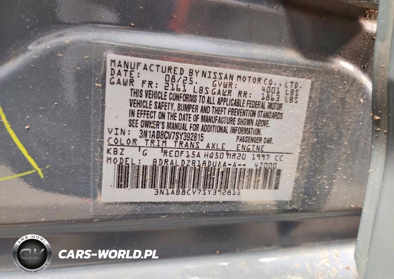 2025 Nissan Sentra Sv VIN:3N1AB8CV7SY392815 - 12