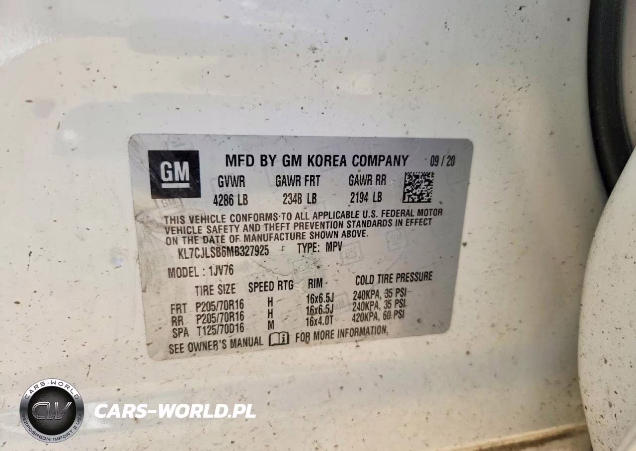 2021 Chevrolet Trax 1Lt VIN:KL7CJLSB6MB327925 - 12