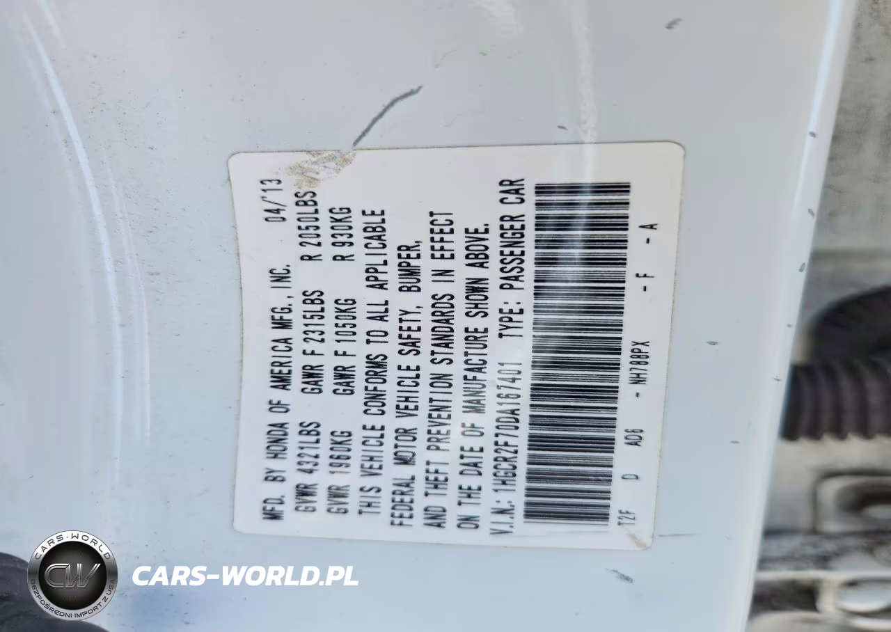 2013 Honda Accord Ex VIN:1HGCR2F70DA167401 - 12