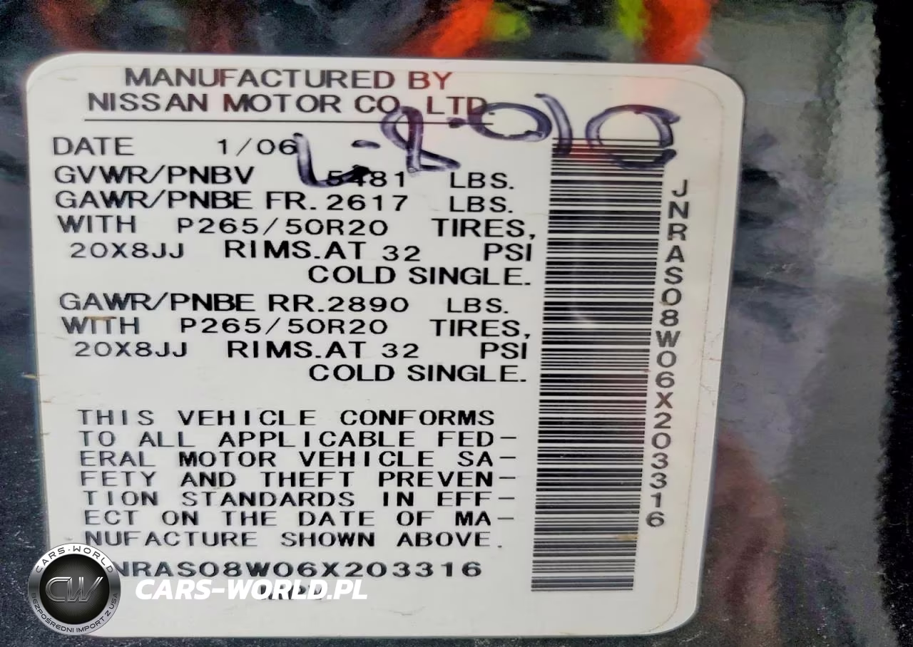 2006 Infiniti Fx35 Base VIN:JNRAS08W06X203316 - 13