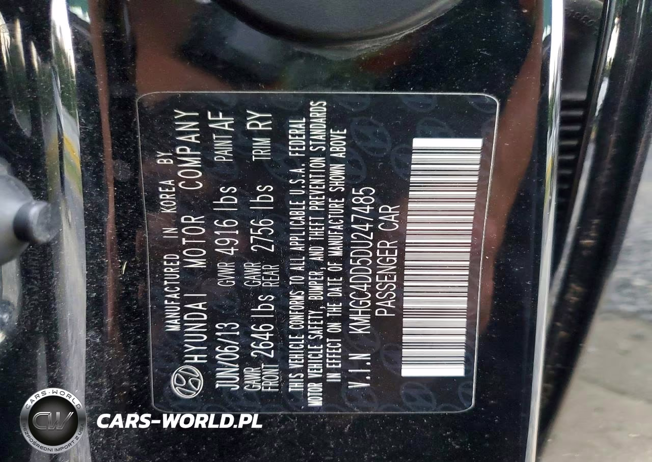 2013 Hyundai Genesis 3.8L VIN:KMHGC4DD5DU247485 - 12