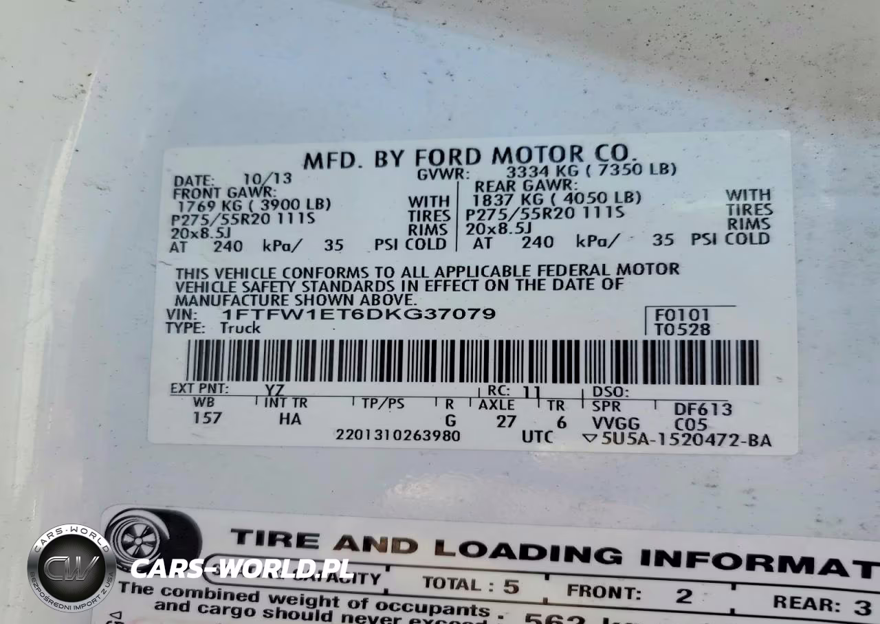 2013 Ford F150 Supercrew VIN:1FTFW1ET6DKG37079 - 12