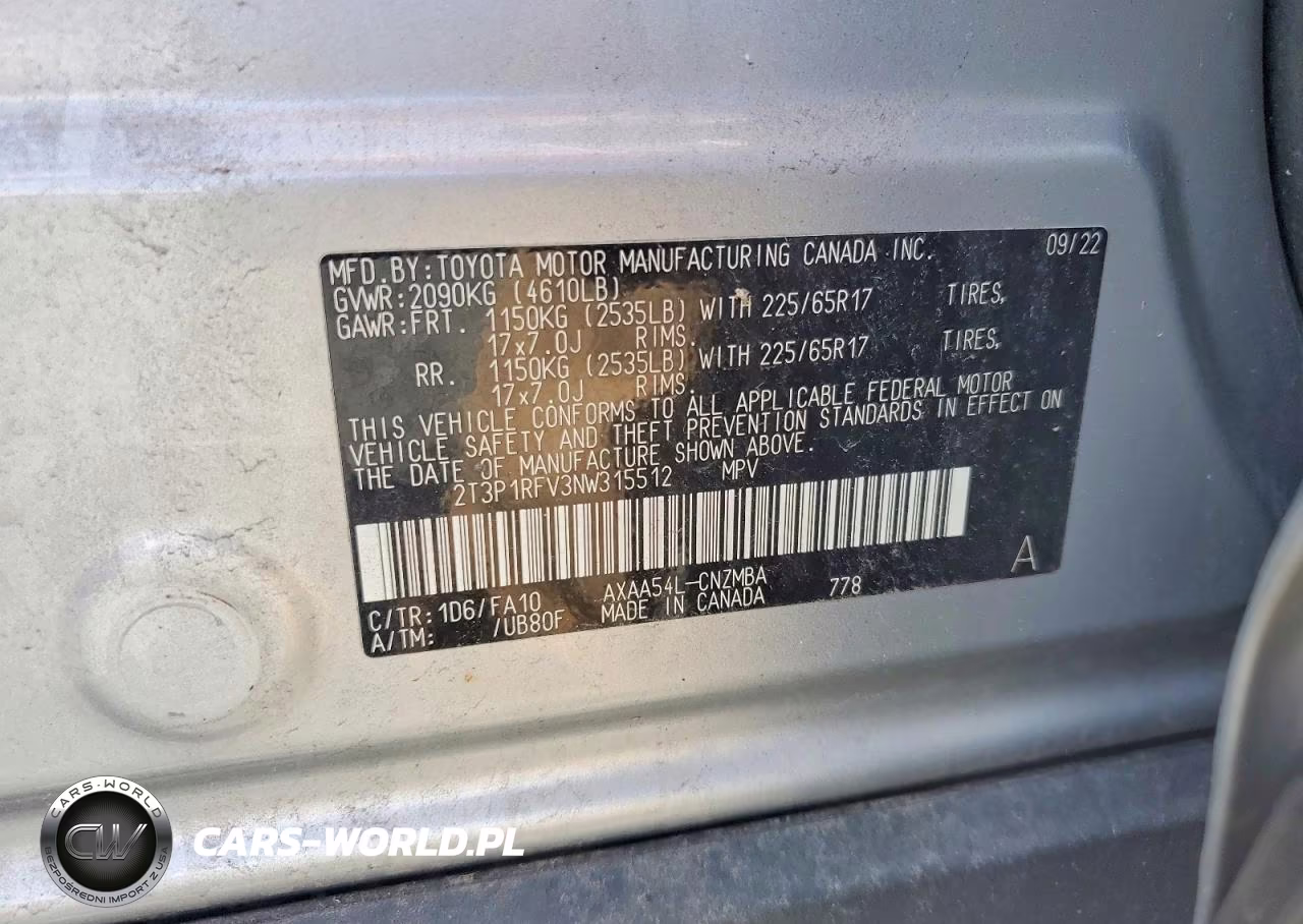 2022 Toyota Rav4 Xle VIN:2T3P1RFV3NW315512 - 13