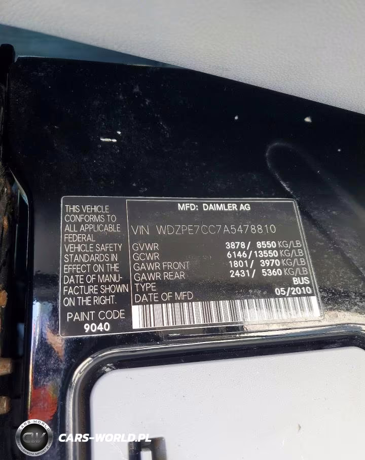 2010 Mercedes-Benz Sprinter Delivery Van VIN:WDZPE7CC7A5478810 - 13
