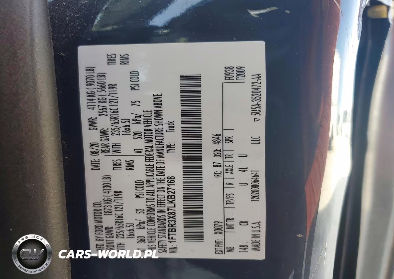 2020 Ford Transit 250 Delivery Van VIN:1FTBR3X87LKB27168 - 13