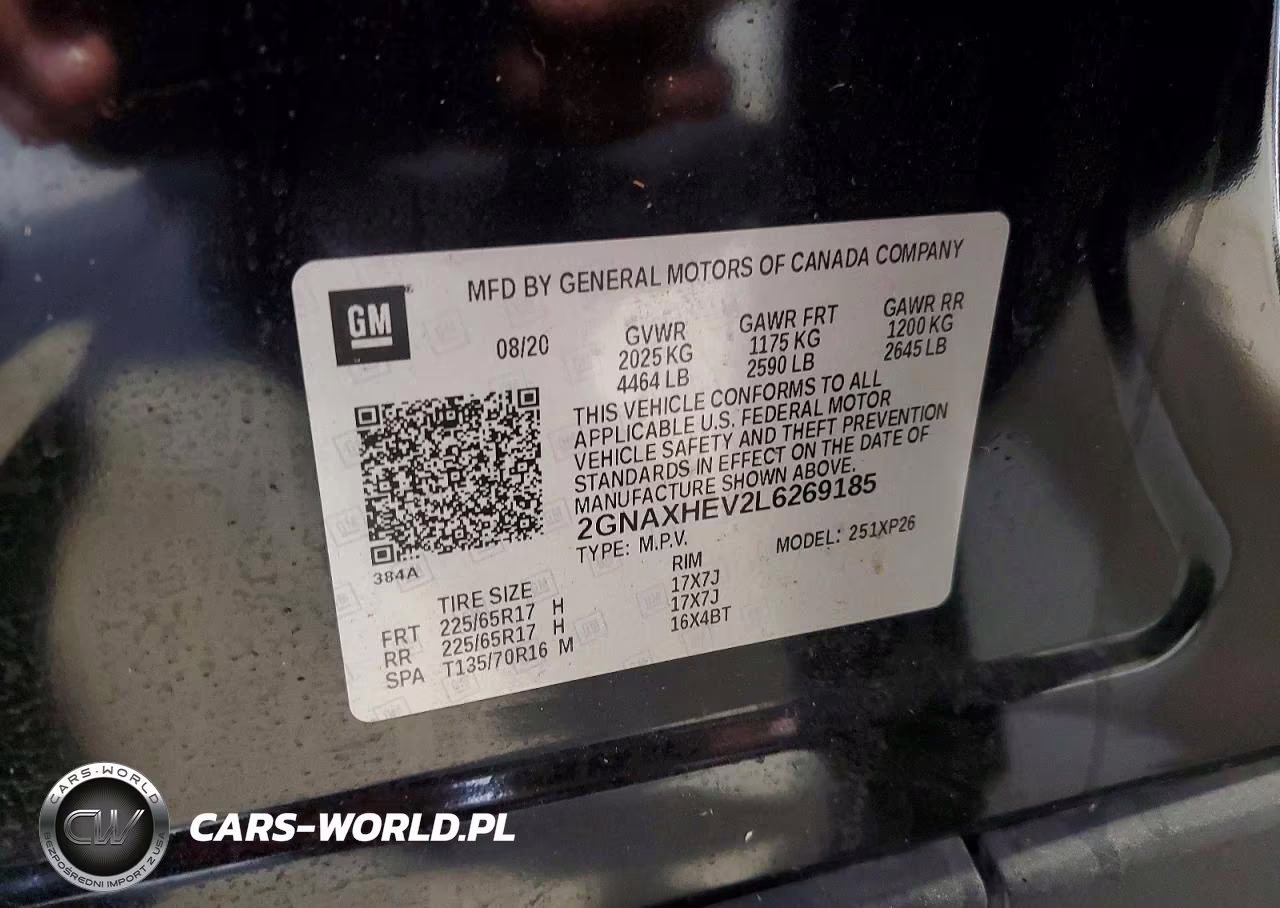 2020 Chevrolet Equinox Ls VIN:2GNAXHEV2L6269185 - 12