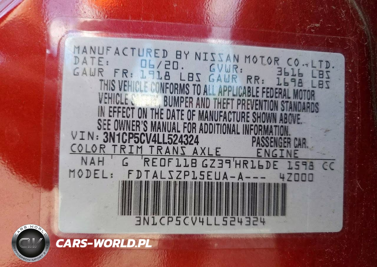 2020 Nissan Kicks Sv VIN:3N1CP5CV4LL524324 - 12