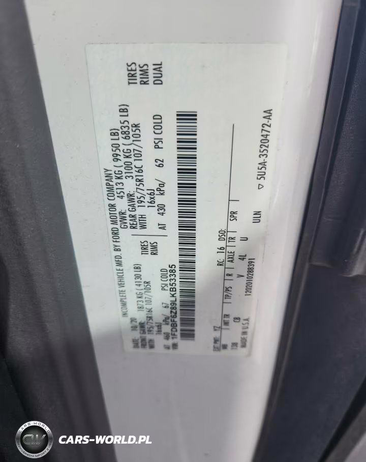 2020 Ford Transit T-350 Hd VIN:1FDBF6Z89LKB53385 - 12