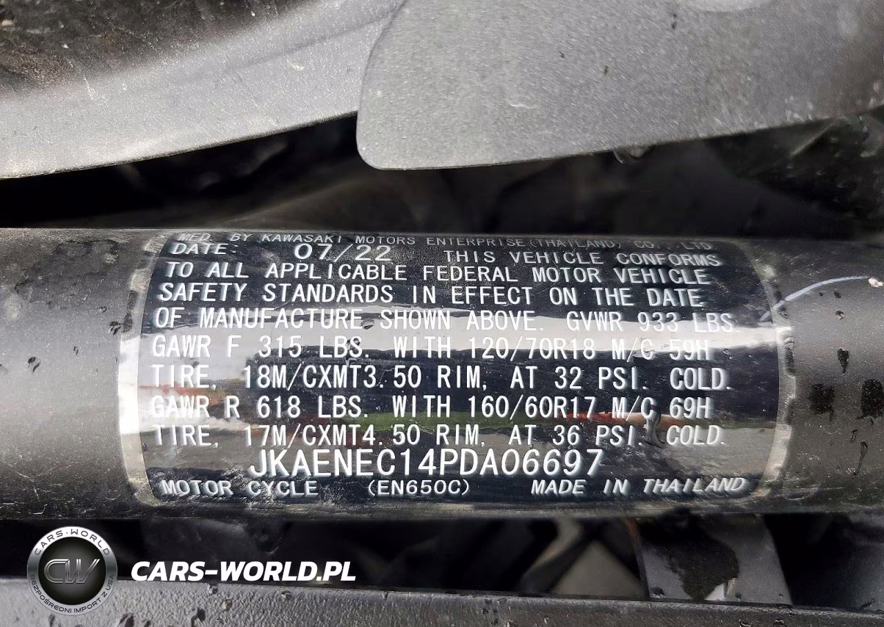 2023 Kawasaki En650 C VIN:JKAENEC14PDA06697 - 9