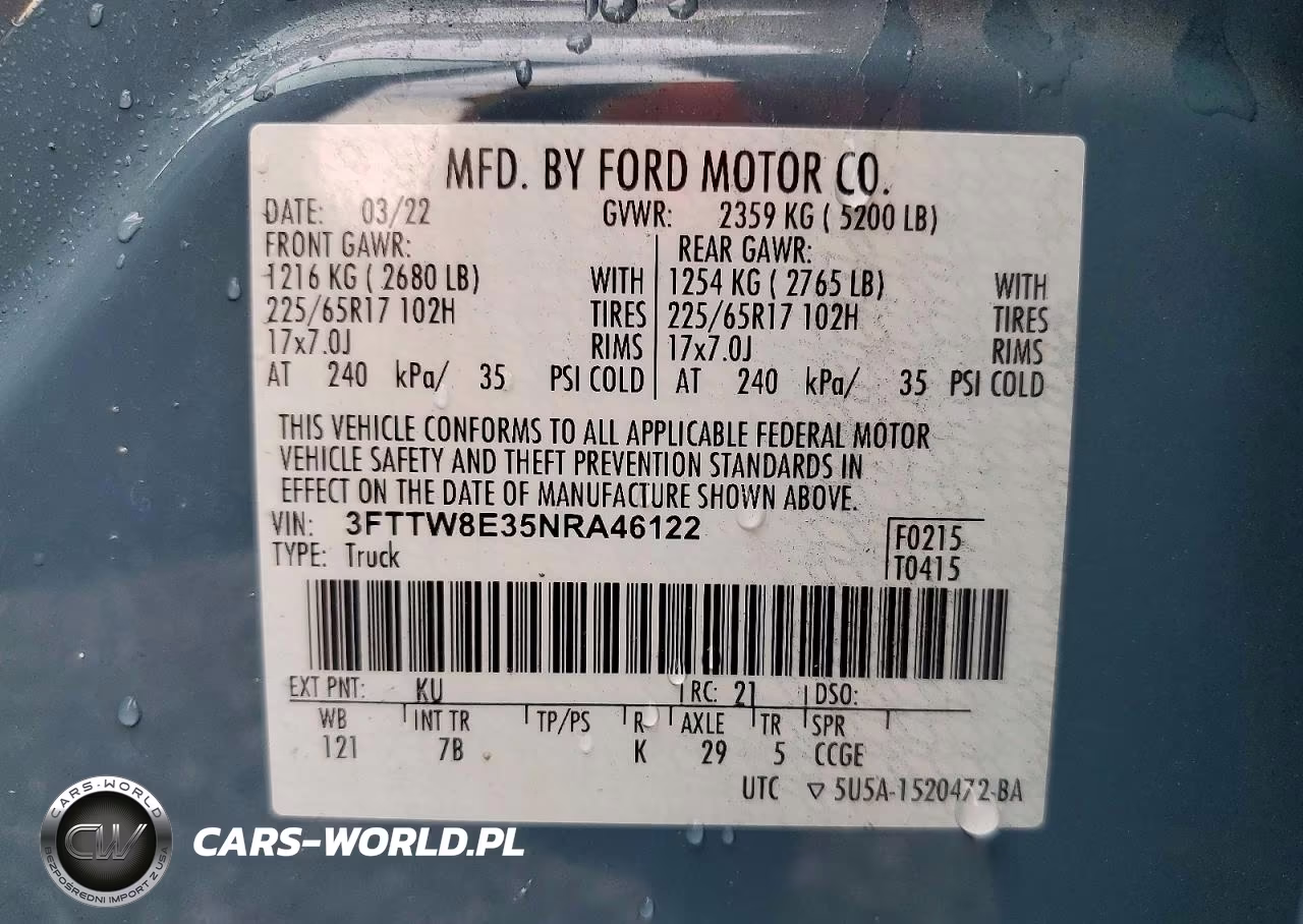 2022 Ford Maverick Xl VIN:3FTTW8E35NRA46122 - 12