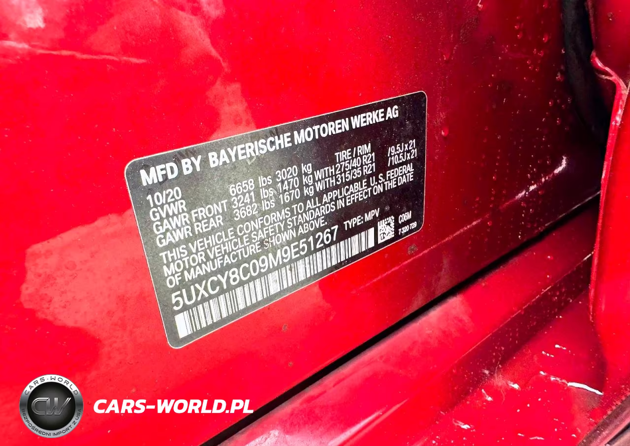2021 BMW X6 M50I VIN:5UXCY8C09M9E51267 - 10