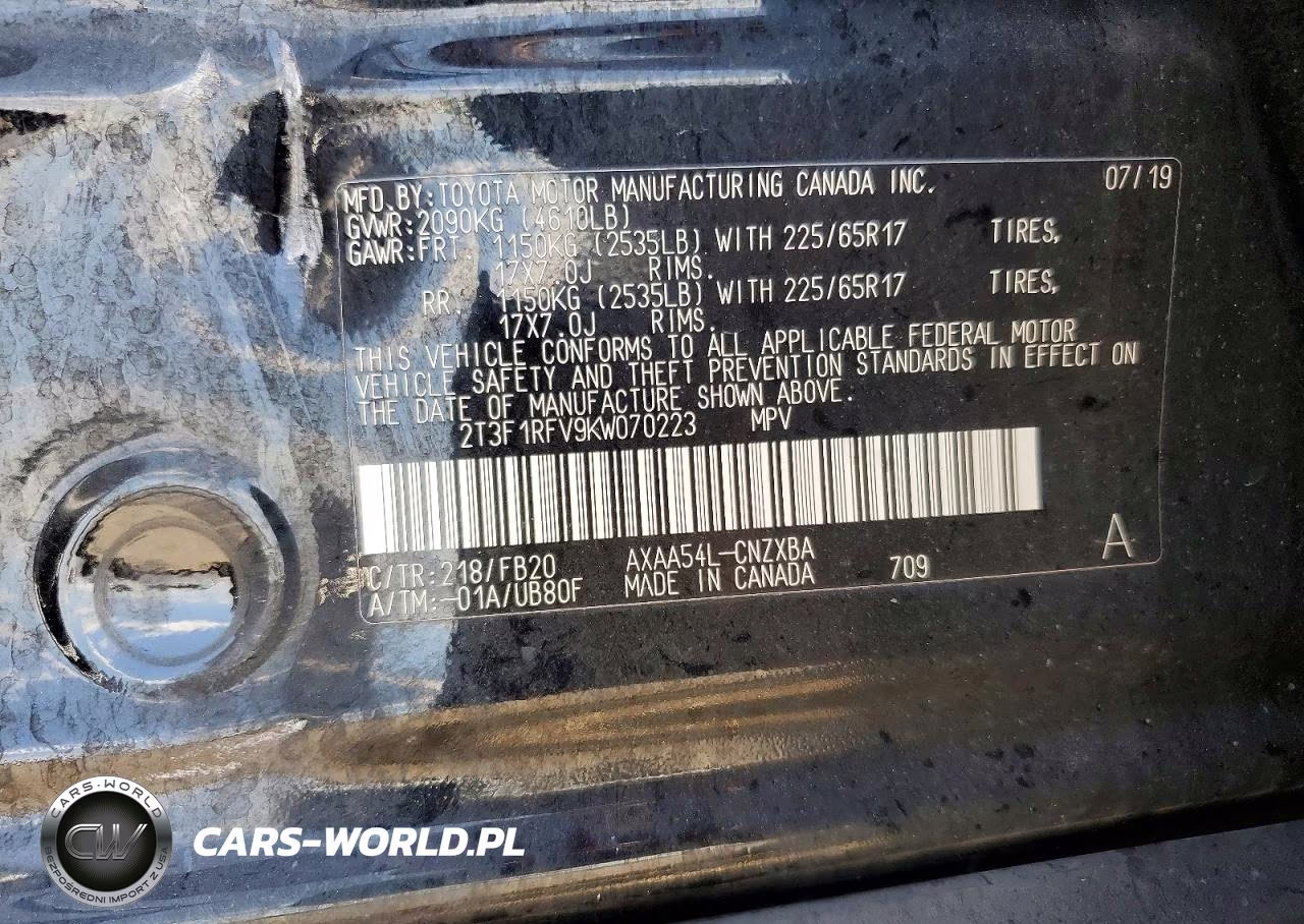 2019 Toyota Rav4 Le VIN:2T3F1RFV9KW070223 - 13
