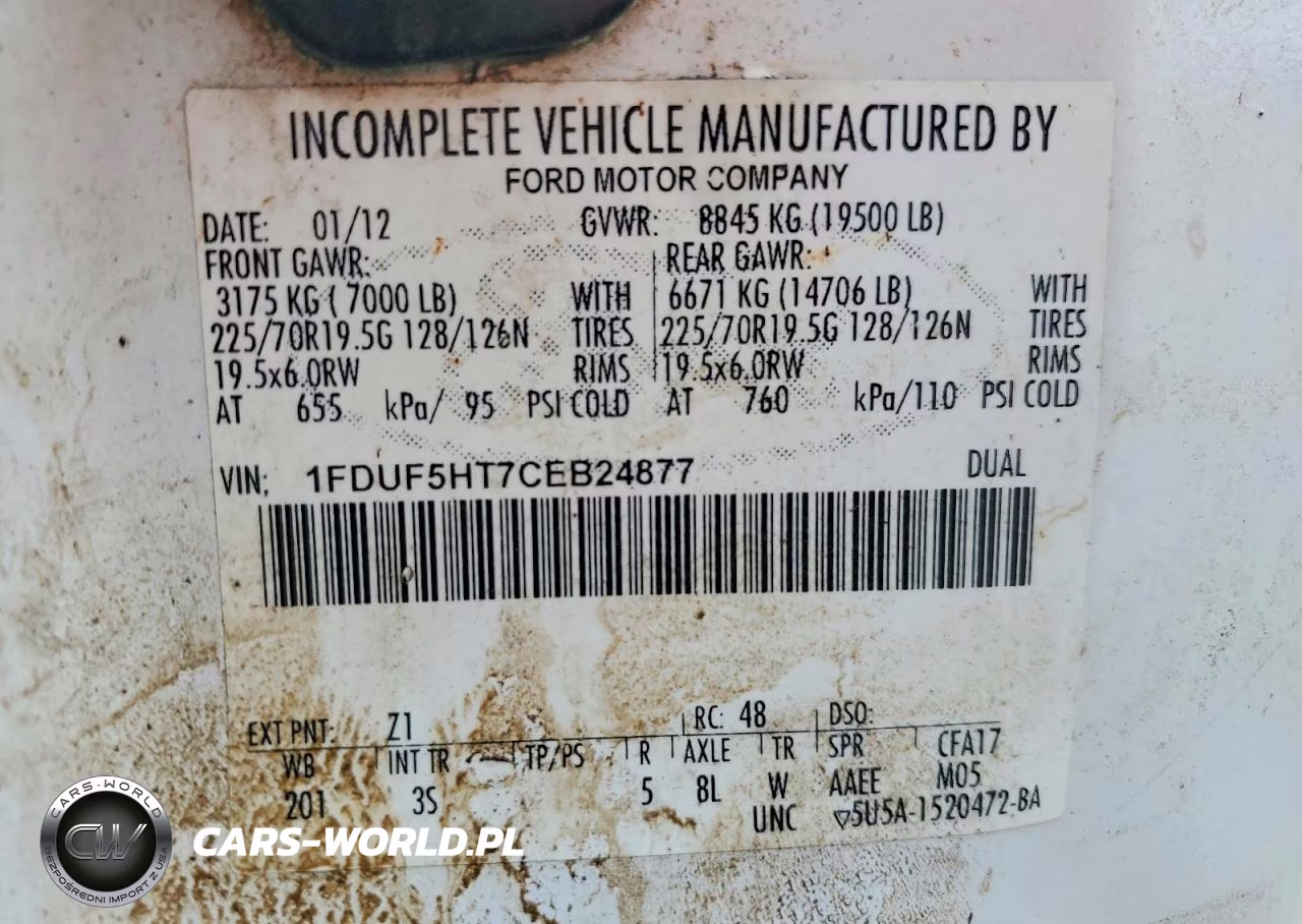 2012 Ford F550 Super Duty VIN:1FDUF5HT7CEB24877 - 12