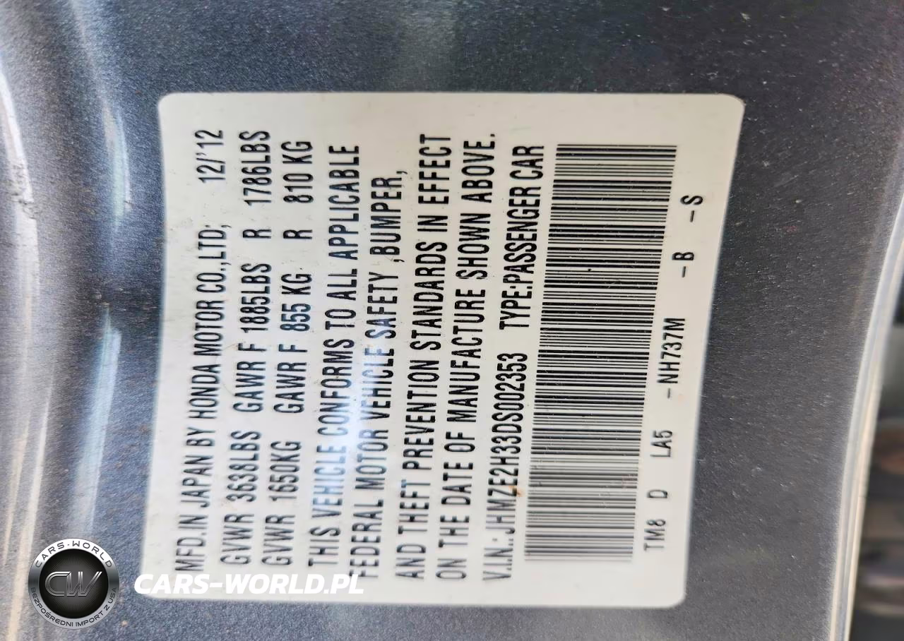 2013 Honda Insight VIN:JHMZE2H33DS002353 - 13