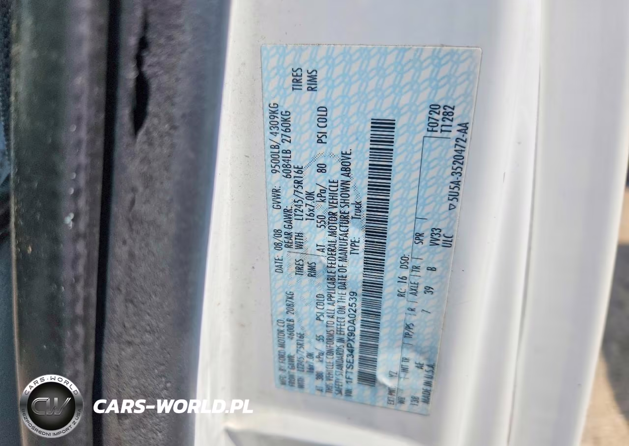 2009 Ford Econoline E350 Super Duty Van VIN:1FTSE34PX9DA02539 - 12