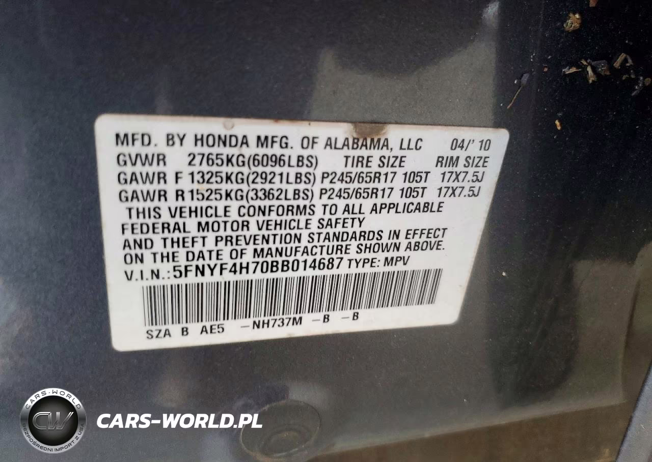 2011 Honda Pilot Exln VIN:5FNYF4H70BB014687 - 13