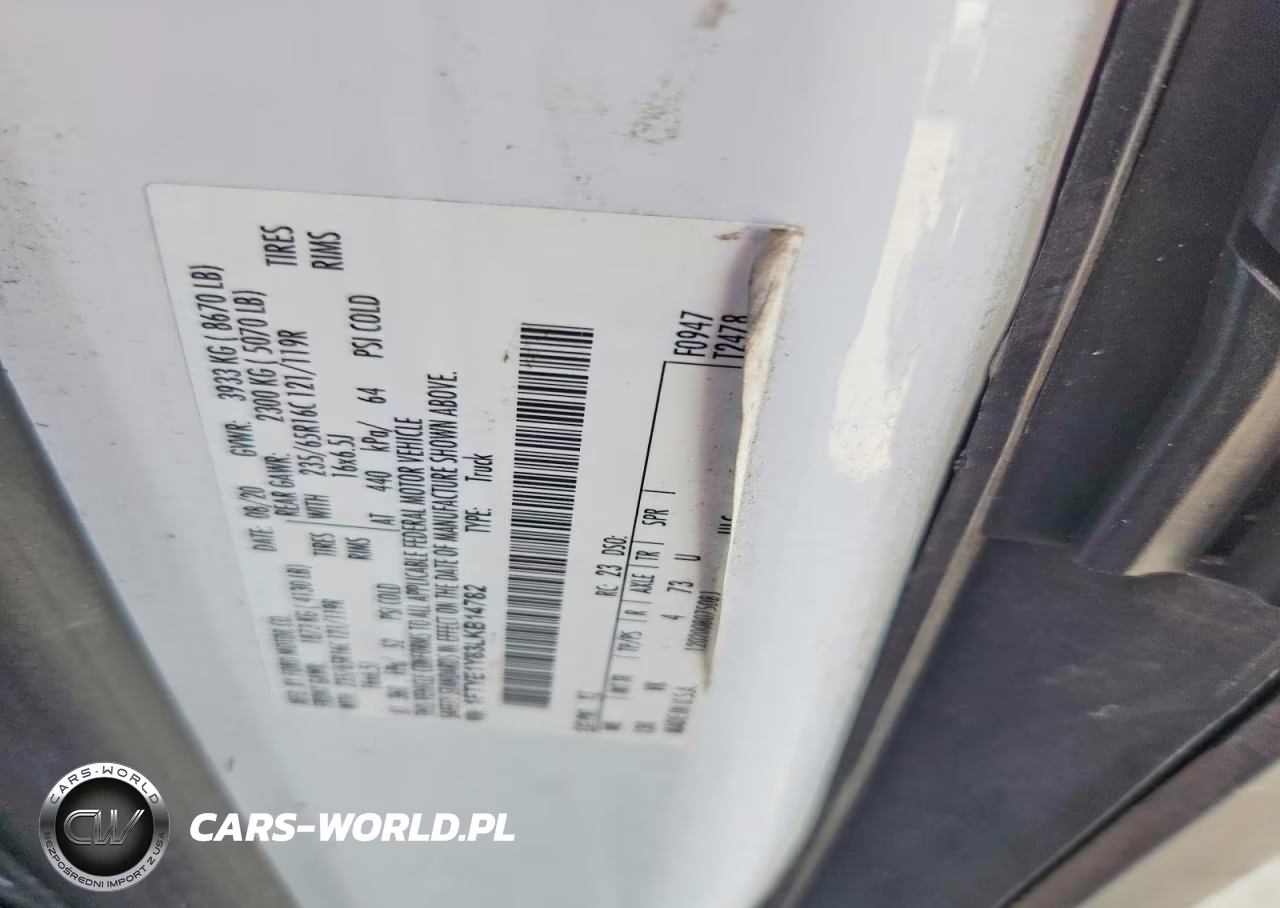 2020 Ford Transit T-150 VIN:1FTYE1Y83LKB14782 - 13