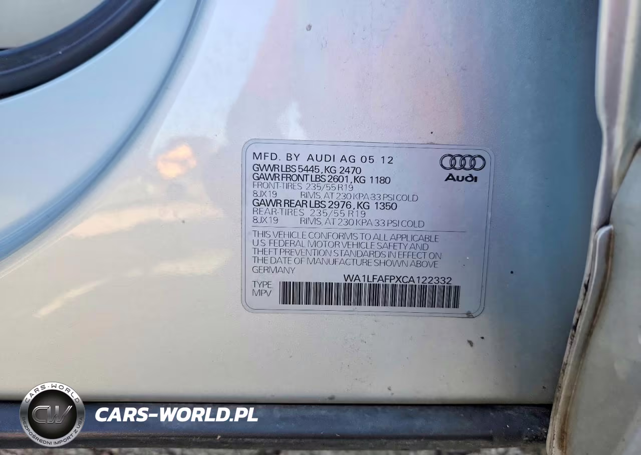 2012 Audi Q5 Premium Plus VIN:WA1LFAFPXCA122332 - 13