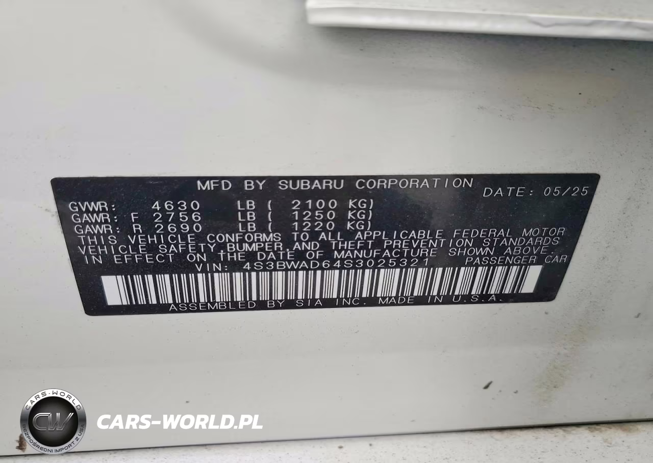 2025 Subaru Legacy Premium VIN:4S3BWAD64S3025321 - 12